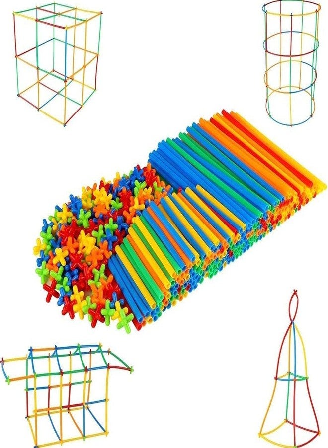 PULSBERY Unbreakable Pipe Straw Stick Building Block Educational Assembly Toy for Kids (Multicolor, 90+ Piece) - Image 4